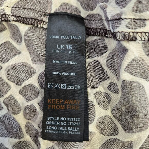 LTS Long Tall Sally Giraffe Print Flowy Maxi Dress US 12 Viscose Short Sleeves - Picture 13 of 15